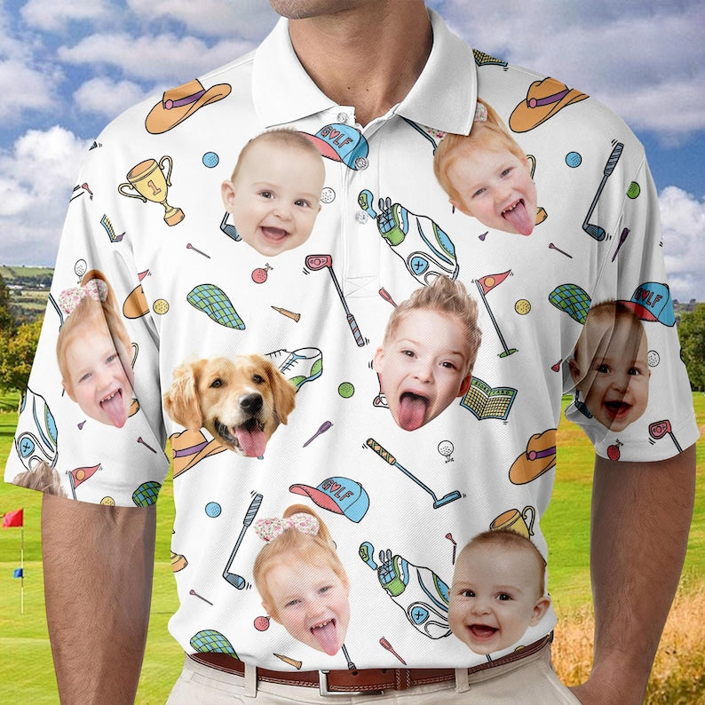 Best Dad By Par Shirt, Custom Faces Shirt for Golfer, Short Sleeve Golf Shirt Gift for Husband, Father, Personalized Shirt with Face for Men il_794xN.6846173433_1mfg.jpg