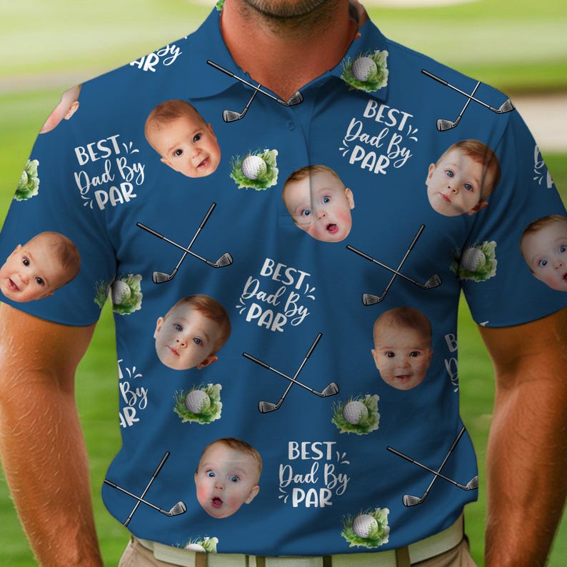 Best Dad By Par Polo Shirt With Custom Kid Face Photo Portrait, Father's Day Gift, Custom Golf Lovers Short Sleeve Shirt, Dad Birthday Gifts il_794xN.6846999246_pmg0.jpg