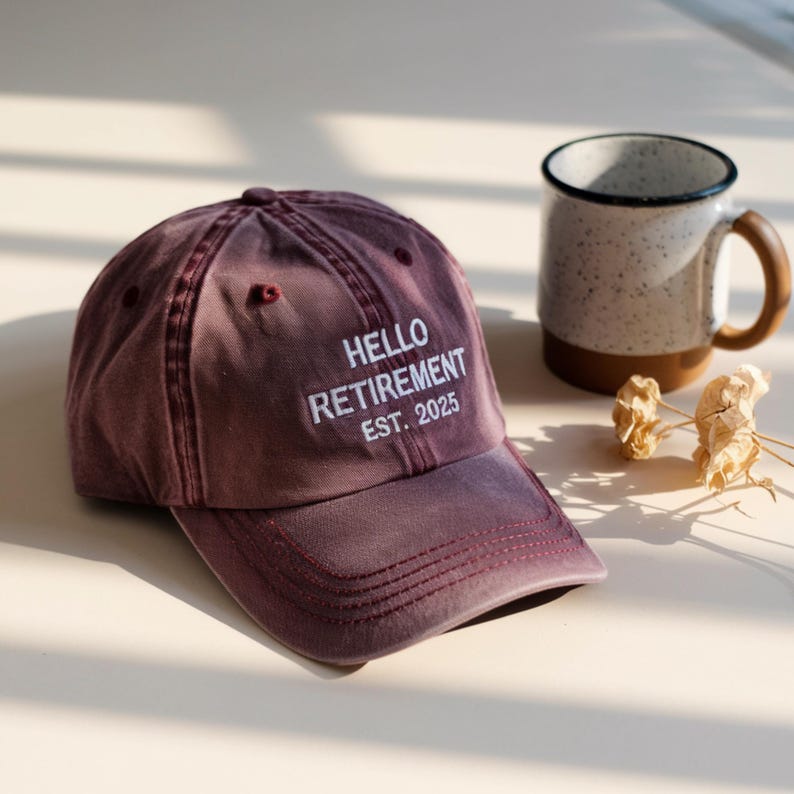 Embroidered Hello Retirement est. 2025 Hat , Retirement Hat, Retirement Hat, Cute Retire Hat, retire Hat, Retirement party Hat, Retired Hat