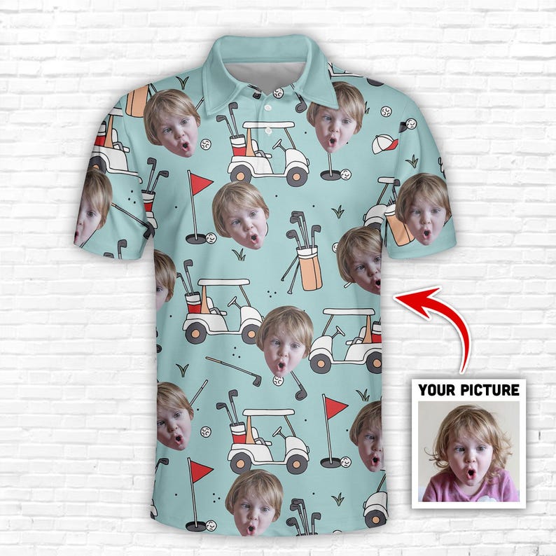 Custom Face Polo Shirt for Golfer Face on shirt gifts for husband Personalized Short Sleeve Golf Shirt Custom Polo for Golfer, Gifts for Mom il_794xN.6849395860_hkei.jpg