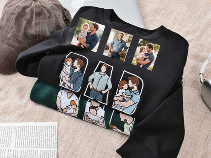 Custom Portrait Sweatshirt,Embroidered Dad Hoodie with Kid Portrait,Father Portrait Hoodie from Your Photo,Father's Day Gift,PAPA Hoodies il_794xN.6851782752_c4tm.jpg