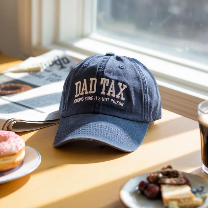 Funny Dad Tax Baseball Cap Making Sure It s Not Poison Embroidered Hat, Humorous Gift for Dads Who Love Jokes and Snacks