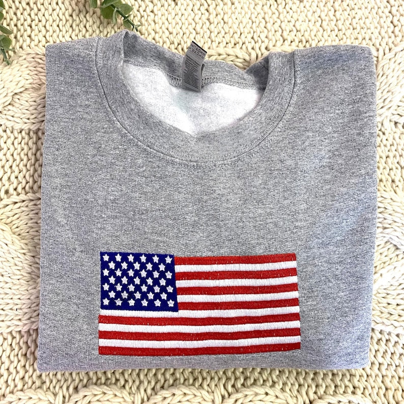 American Flag Embroidered Sweatshirt - USA Patriotic Crewneck - USA Shirt - America Sweatshirt - 4th of July Gift For Men and Women il_794xN.6859326861_js7b.jpg