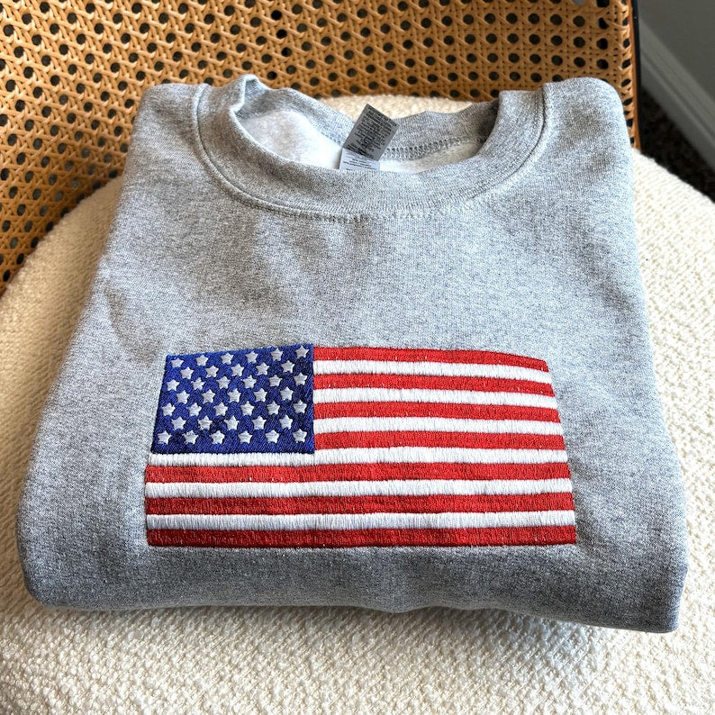American Flag Embroidered Sweatshirt - USA Patriotic Crewneck - USA Shirt - America Sweatshirt - 4th of July Gift For Men and Women il_794xN.6859327005_rlwu.jpg