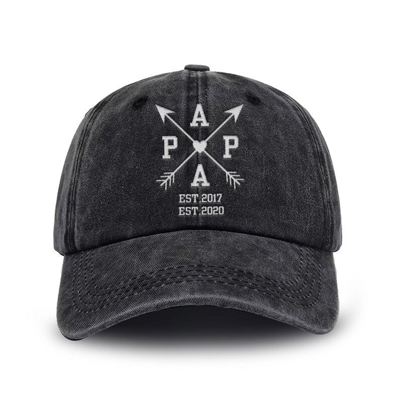 Papa Hat With Custom Year Est, Embroidered Hat, Personalized Papa Hat, Unstructured Grandpa Hat, Father's Day Gift il_794xN.6860719062_95o6.jpg