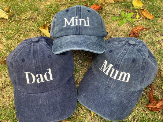 Custom Embroidered Family Matching Cap, Mum Dad Hats, Custom Dad Caps, Daddy Mini Hat, Big Bro Hat, Personalised Pregnancy Announcement Gift