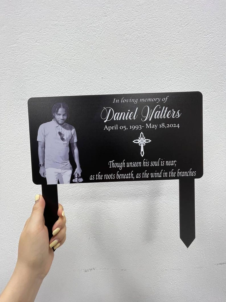 Custom Photo Grave Marker, Temporary Grave Marker With Photo, Outdoor Memorial Plaque, Sympathy Plaque, Remembrance Plaque il_794xN.6870959239_4ka6.jpg
