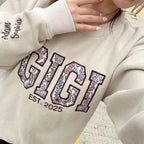 Custom Embroidered GIGI Sweatshirt, Gigi Floral Applique Sweatshirt, Custom Grandma Sweater, Gifts For New Grandmother, Mother's Day Gifts