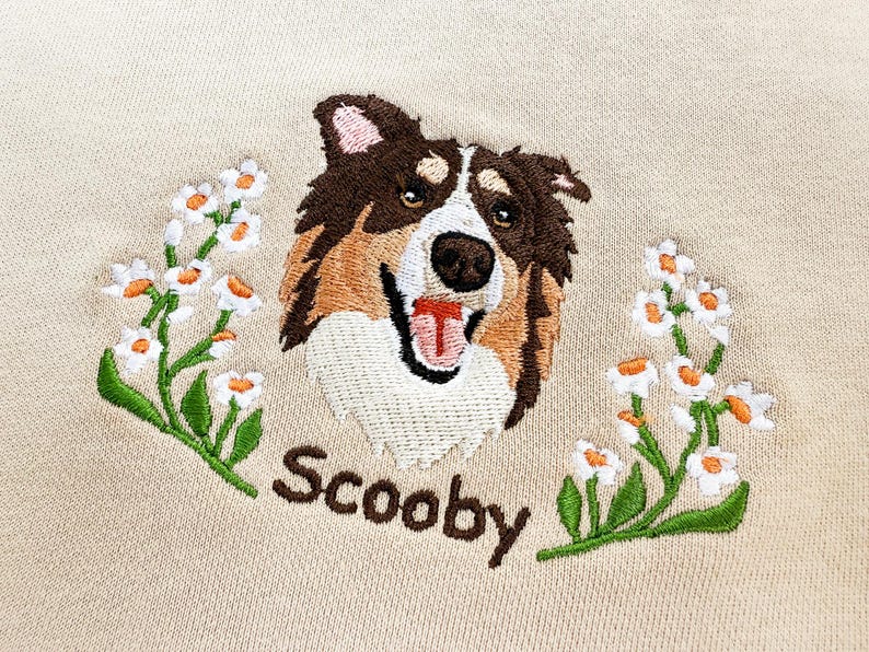 Embroidered Pet Sweatshirt for Women, Custom Dog Face Embroidered Sweatshirt, Custom Pet Hoodie, Gift for Pet Lovers, Personalized Gift For Mom