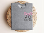 Custom Nurse Sweatshirt with Embroidered Bow & Stethoscope Personalized Gift for Nurses, Doctors and Healthcare Workers