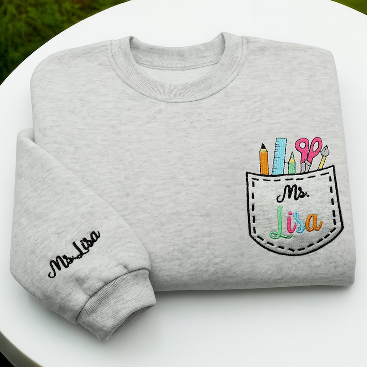 Personalized Teacher Name Embroidered Sweatshirt - Back To School Shirt - Gift Suggestions For Teachers Day -Teacher Gift