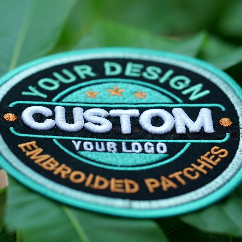 Custom Embroidered Logo Patch, Personalized Logo Patches, Sew On/Iron On Patch Applique for Clothes Backpacks, Custom Iron on Logo Patch