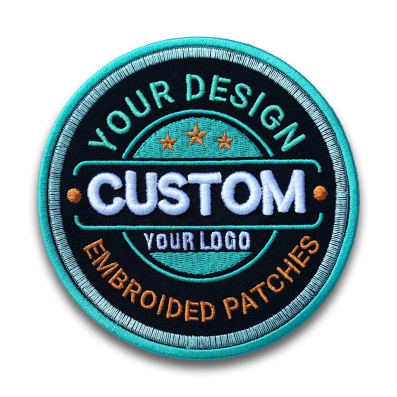 Custom Embroidered Logo Patch, Personalized Logo Patches, Sew On/Iron On Patch Applique for Clothes Backpacks, Custom Iron on Logo Patch