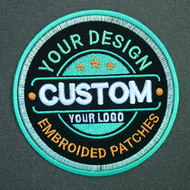 Custom Embroidered Logo Patch, Personalized Logo Patches, Sew On/Iron On Patch Applique for Clothes Backpacks, Custom Iron on Logo Patch