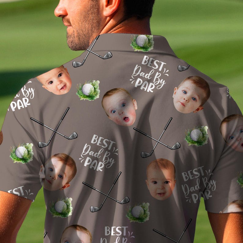 Best Dad By Par Polo Shirt With Custom Kid Face Photo Portrait, Father's Day Gift, Custom Golf Lovers Short Sleeve Shirt, Dad Birthday Gifts il_794xN.6894971635_5ydl.jpg
