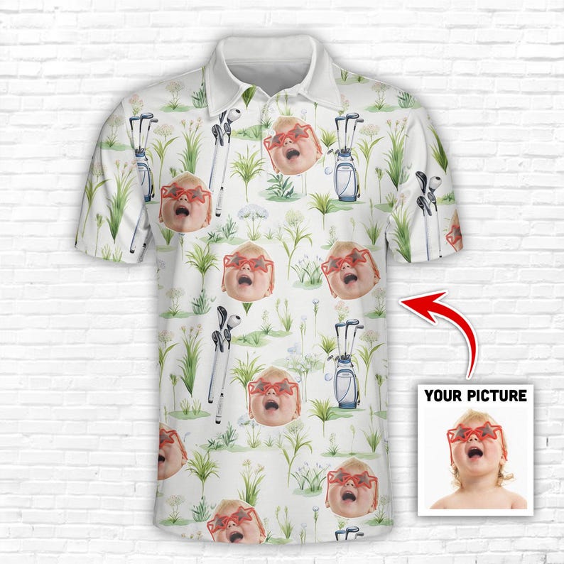 Custom Face Polo Shirt for Golfer Face on shirt gifts for husband Personalized Short Sleeve Golf Shirt Custom Polo for Golfer, Gifts for Mom il_794xN.6897368903_qian.jpg