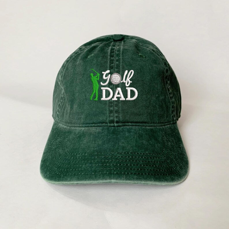 Golf Dad Embroidered Hat Funny Golfing Baseball Cap for Fathers, Golfer Dad Gift, Adjustable Washed Cotton Dad Hat, Father s Day Cap