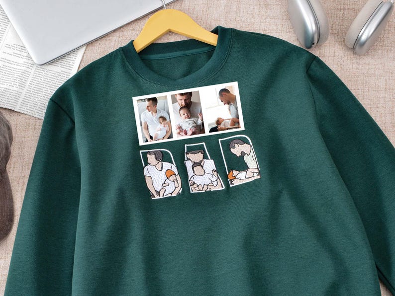 Custom Portrait Sweatshirt,Embroidered Dad Hoodie with Kid Portrait,Father Portrait Hoodie from Your Photo,Father's Day Gift,PAPA Hoodies il_794xN.6899757979_8k6w.jpg