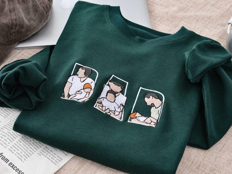 Custom Portrait Sweatshirt,Embroidered Dad Hoodie with Kid Portrait,Father Portrait Hoodie from Your Photo,Father's Day Gift,PAPA Hoodies il_794xN.6899757985_9nob.jpg