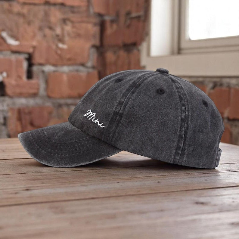 Matching Mama and Mini Distressed Baseball Caps Cute Embroidered Mom and Child Hats, Adjustable Vintage Dad Hat Style Gift for Mother and Daughter