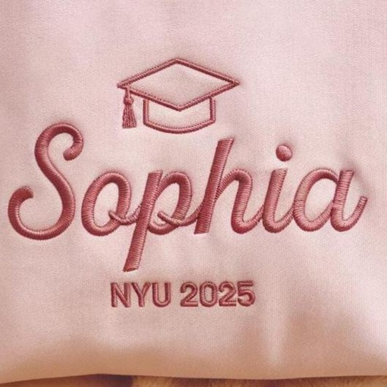 Personalized Graduation Embroidered Sweatshirt, Custom Graduation Sweatshirt, Class of 2025 Hoodie, University/College Graduation Sweatshirt