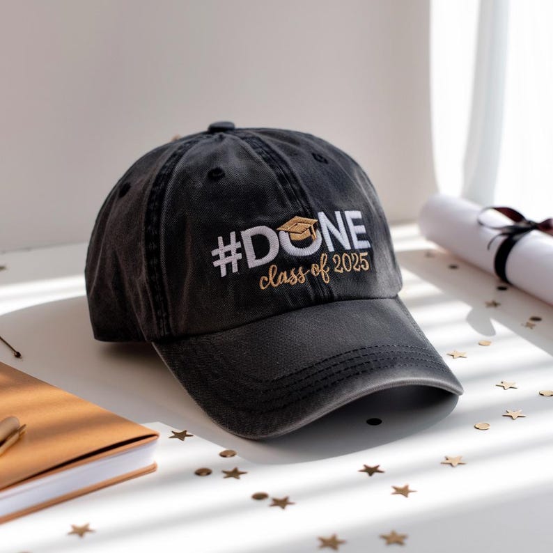 Embroidered I Am So Done Class Of 2025 Hat, Class of 2025 Hat, Personalized Senior Hat, College Hat, Senior 2025 Graduate Family Hat, Caps