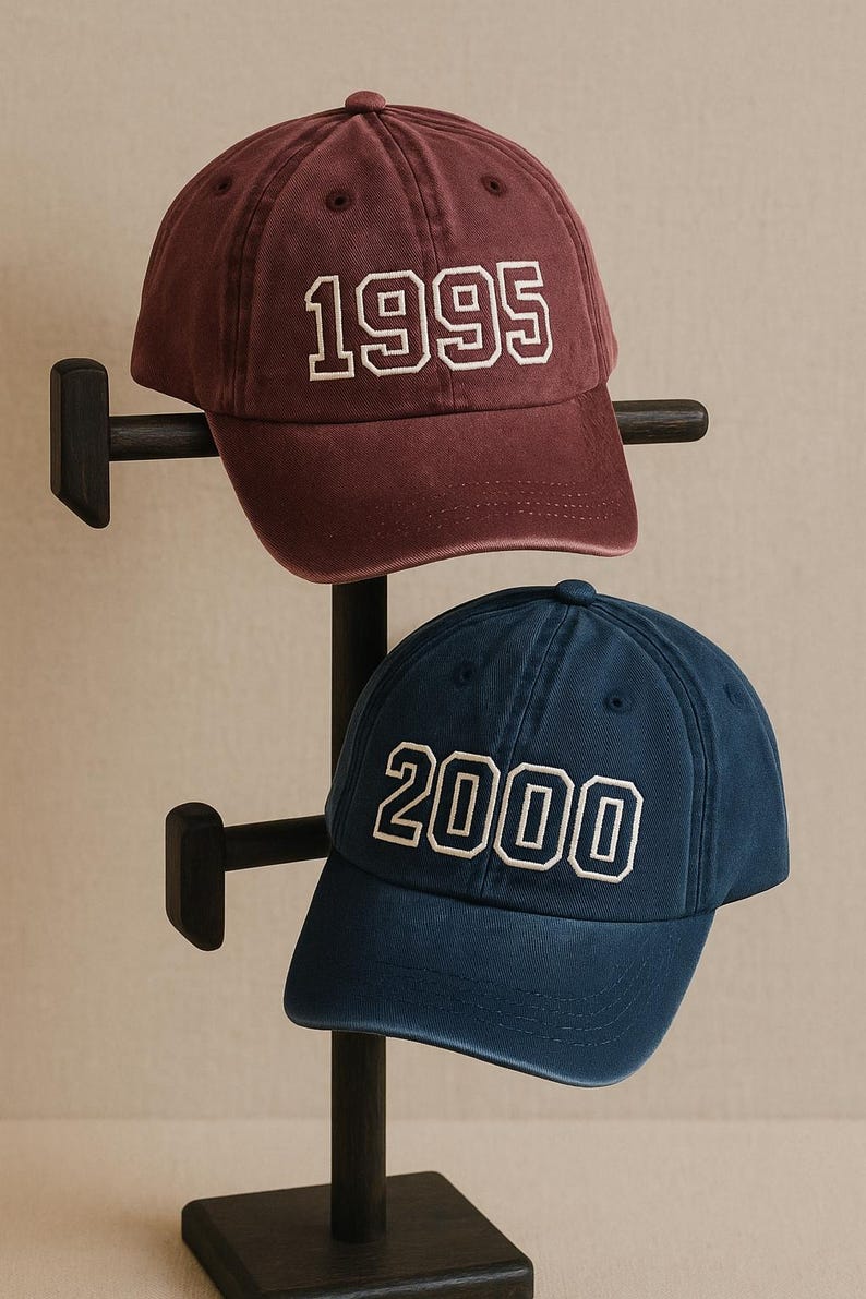 Custom Year Embroidered Hat, Custom Year Generation Cap, Custom Birth Date, Personalized Birth Year Embroidery, Birthday Gift Matching Hat