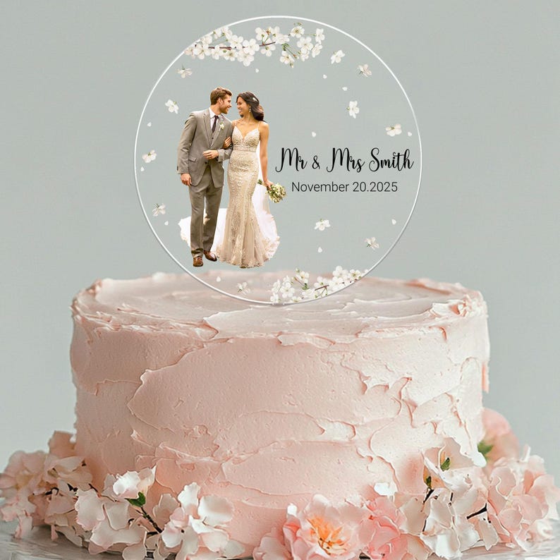 Personalized Wedding Photo Acrylic Cake Decoration, Wedding Cake Topper, Bride And Groom Photo, Wedding Keepsake, Wedding Gift, Wedding Sign il_794xN.6911494717_du0m.jpg