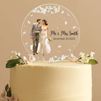 Personalized Wedding Photo Acrylic Cake Decoration, Wedding Cake Topper, Bride And Groom Photo, Wedding Keepsake, Wedding Gift, Wedding Sign il_794xN.6911494723_mhru.jpg