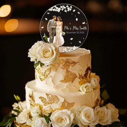 Personalized Wedding Photo Acrylic Cake Decoration, Wedding Cake Topper, Bride And Groom Photo, Wedding Keepsake, Wedding Gift, Wedding Sign il_794xN.6911494725_trso.jpg