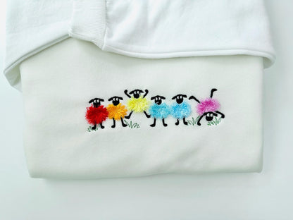 Funny Fuzzy Sheep Fringed Lamb Sweatshirt - Sheep Shirt, Funny Gift for Sheep Lover, Sheep Mom, Vegan Shirt, Farm Animal Shirt, Country Girl