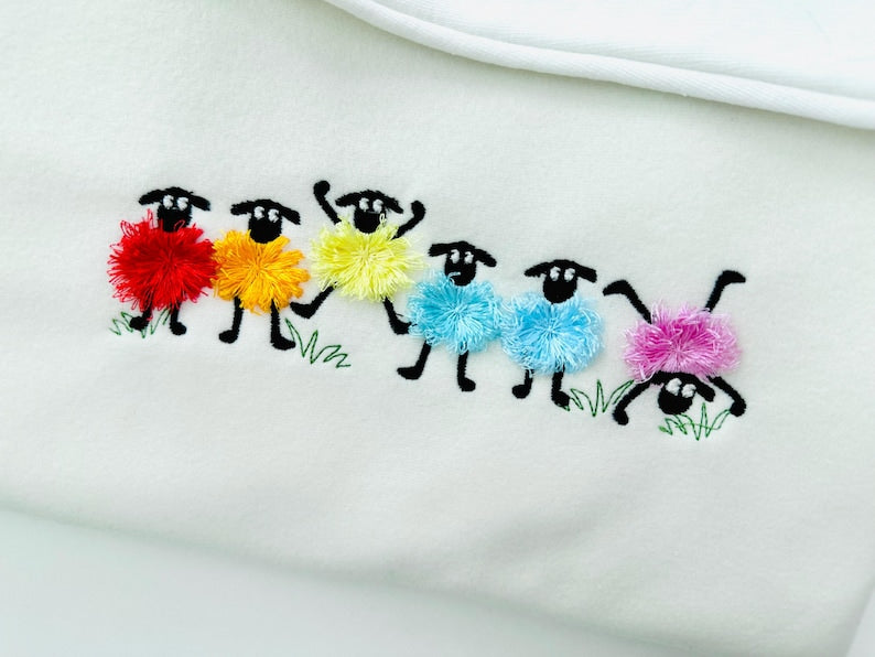 Funny Fuzzy Sheep Fringed Lamb Sweatshirt - Sheep Shirt, Funny Gift for Sheep Lover, Sheep Mom, Vegan Shirt, Farm Animal Shirt, Country Girl