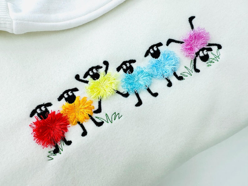 Funny Fuzzy Sheep Fringed Lamb Sweatshirt - Sheep Shirt, Funny Gift for Sheep Lover, Sheep Mom, Vegan Shirt, Farm Animal Shirt, Country Girl