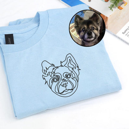 Embroidered Sweatshirt Custom - Dog Mom Birthday Gift Dog Lover Sweatshirt - Outline Photo Hoodie - Personalized Dog Dad Hoodie Gift