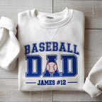 Custom Baseball Dad Embroidered Sweatshirt, Personalized Baseball Grandpa Hoodie, Baseball Dad Sweater, Gift For Dad, Father's Day Sweatshirt