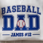 Custom Baseball Dad Embroidered Sweatshirt, Personalized Baseball Grandpa Hoodie, Baseball Dad Sweater, Gift For Dad, Father's Day Sweatshirt