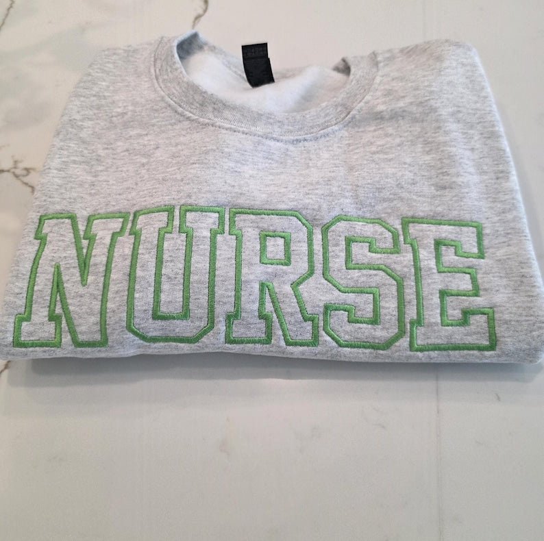 Embroidered Nurse Sweatshirt, Nurse Hoodie, Nurse Pullover, Gift for Grad, gift for her, New Nurse Gift, Nursing School Shirt, gift for her