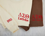 Custom Embroidered Name Sweatshirt,Personalized Delta Sigma Theta Sweatshirt,Delta Sigma Theta Hoodie for Women,DST Cloth Gift for Her