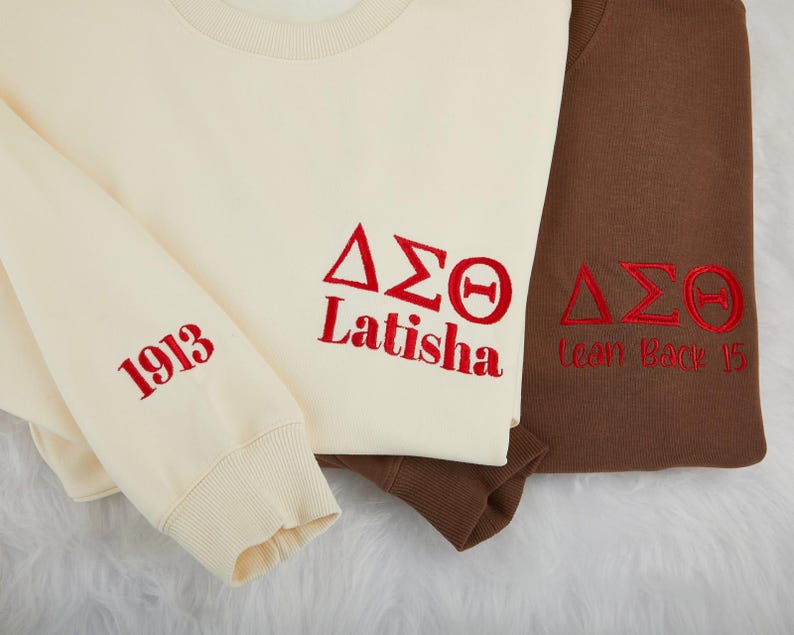 Custom Embroidered Name Sweatshirt,Personalized Delta Sigma Theta Sweatshirt,Delta Sigma Theta Hoodie for Women,DST Cloth Gift for Her
