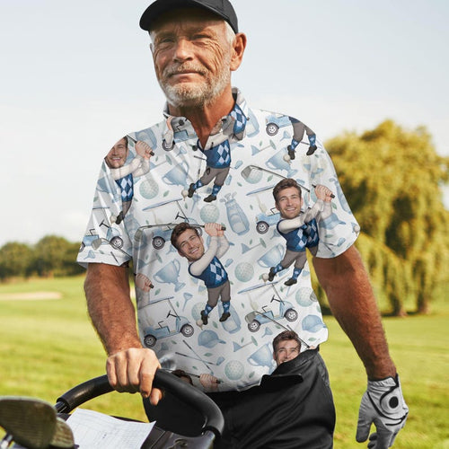 Custom With Your Face Golf Pattern Polo Shirts For Men Golf Polos Personalized Mens Shirts Button Up Shirt Gift For Him, Fathers Day Gift il_794xN.6946219266_fwh6.jpg