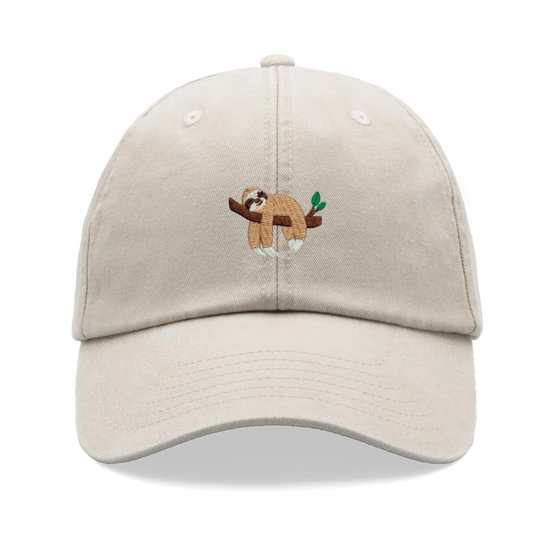 Embroidered Sloth Sleeping Baseball Cap Vintage Washed Cotton Unisex Dad Hat Adjustable Funny Faded Sports Sun Bird Summer Holiday Funny