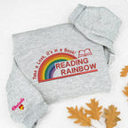 Embroidered Reading Rainbow Sweatshirt | Take A Look It's In A Book Shirt | Book Lover Gift | Custom Reading Shirt | Teacher Gift