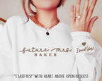 Custom Future Mrs Embroidered Sweatshirt with Last Name & Couple Initials I Wedding Announcement I Engagement Proposal Gift for Brides-to-Be