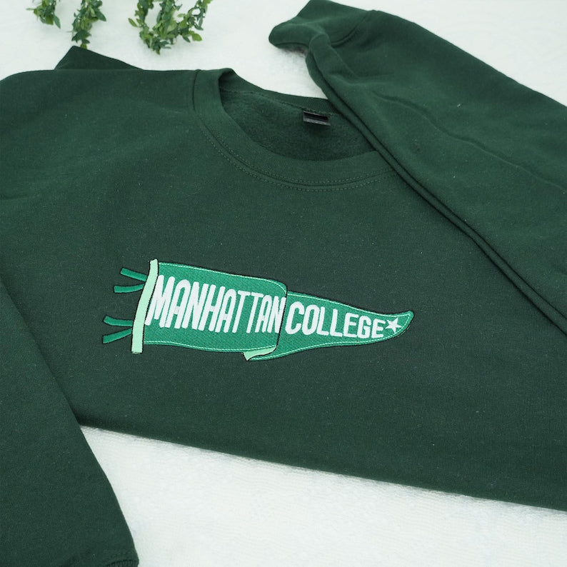 Embroidered Pennant Sweatshirt with Team Name, Custom Embroidered Pennant Shirt, Custom High School College Hoodie, Game Day, Friend Gift