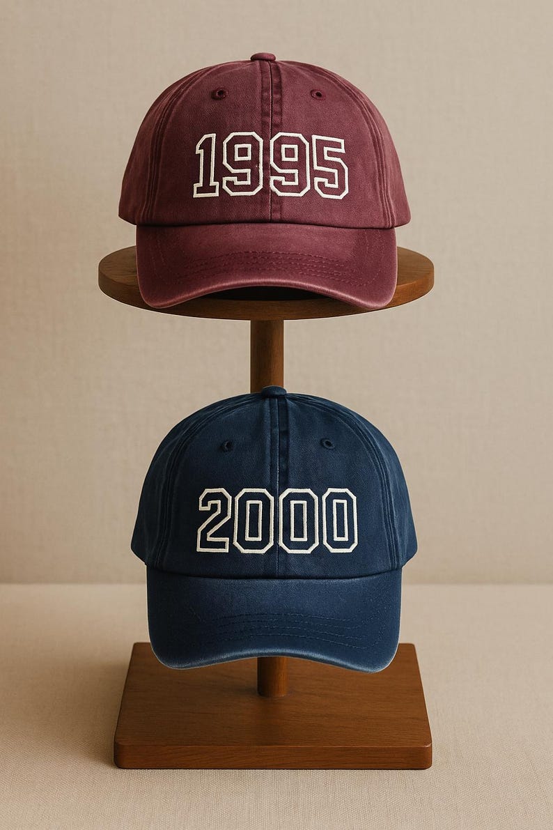 Custom Year Embroidered Hat, Custom Year Generation Cap, Custom Birth Date, Personalized Birth Year Embroidery, Birthday Gift Matching Hat