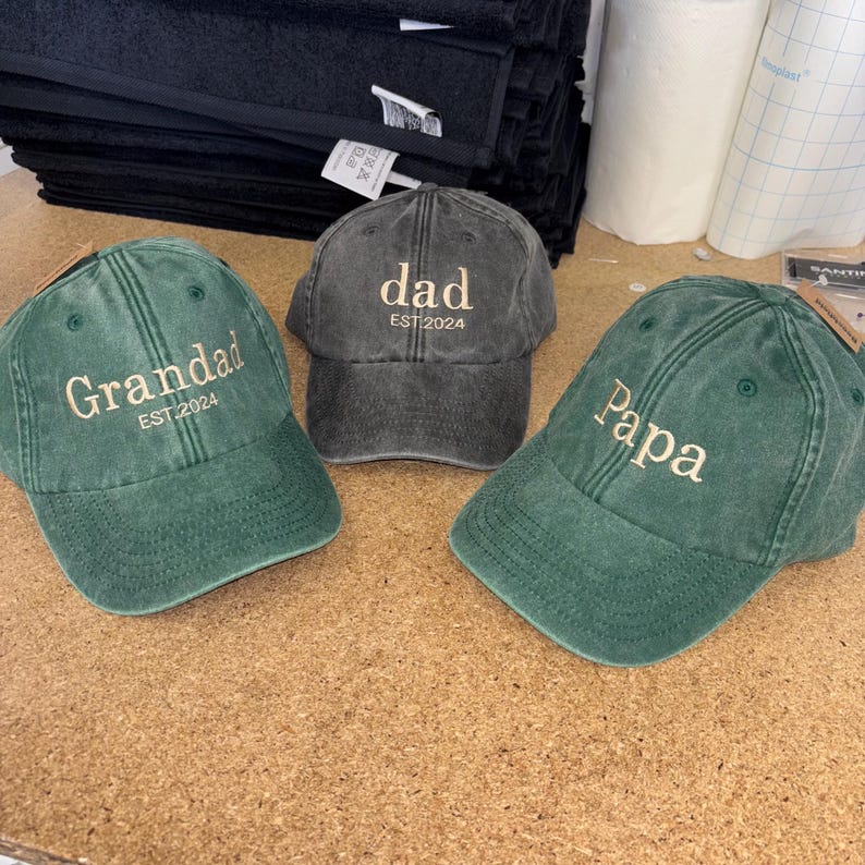 Custom Embroidered Cap personalised, Grandpa Cap With Date, Dad Hat, Vintage Baseball, Daddy Est Year Shirt, Gift For New Dad, Fathers day