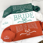 Custom Bride/Maid of Honor/Bridesmaid Embroidered Sweatshirt, Bridal Party Merch,Bridal Shower Favors, Bachelorette Party Gift, Wedding Gift