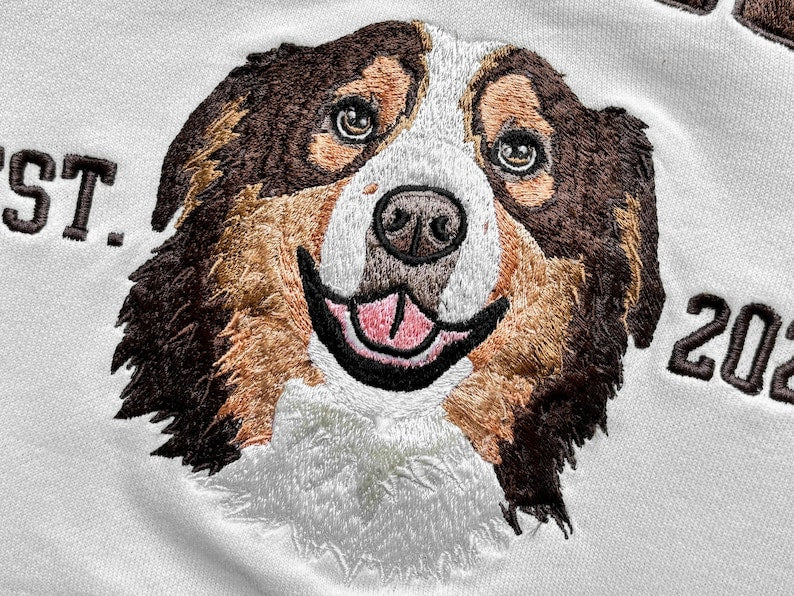 Custom Embroidered Pet From Your Photo Sweatshirt,Custom Embroidered Pet Hoodie,Dog Shirt with Name Embroidered,Custom Gift For Dog Owners