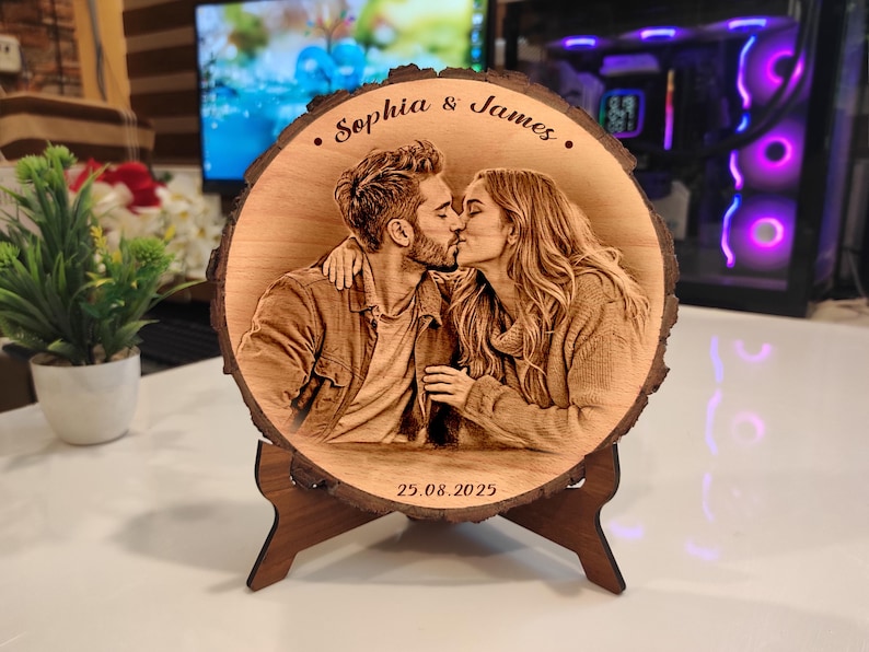 Personalized Photo on Bark Edge Wood | Custom wooden photo Art Large |Burned Wood Picture| Wedding, Anniversary, Valentine s, Couple Gift il_794xN.6978401918_j9o6.jpg