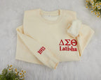 Custom Embroidered Name Sweatshirt,Personalized Delta Sigma Theta Sweatshirt,Delta Sigma Theta Hoodie for Women,DST Cloth Gift for Her